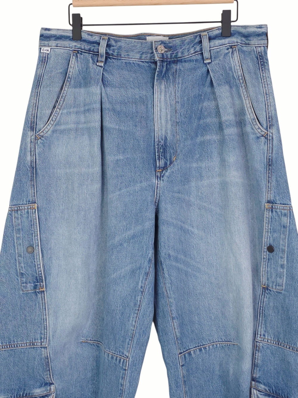 Citizens of Humanity Flight Jean Zenith Blue Cargo High Rise Barrel Leg Size 32 - Picture 5 of 9